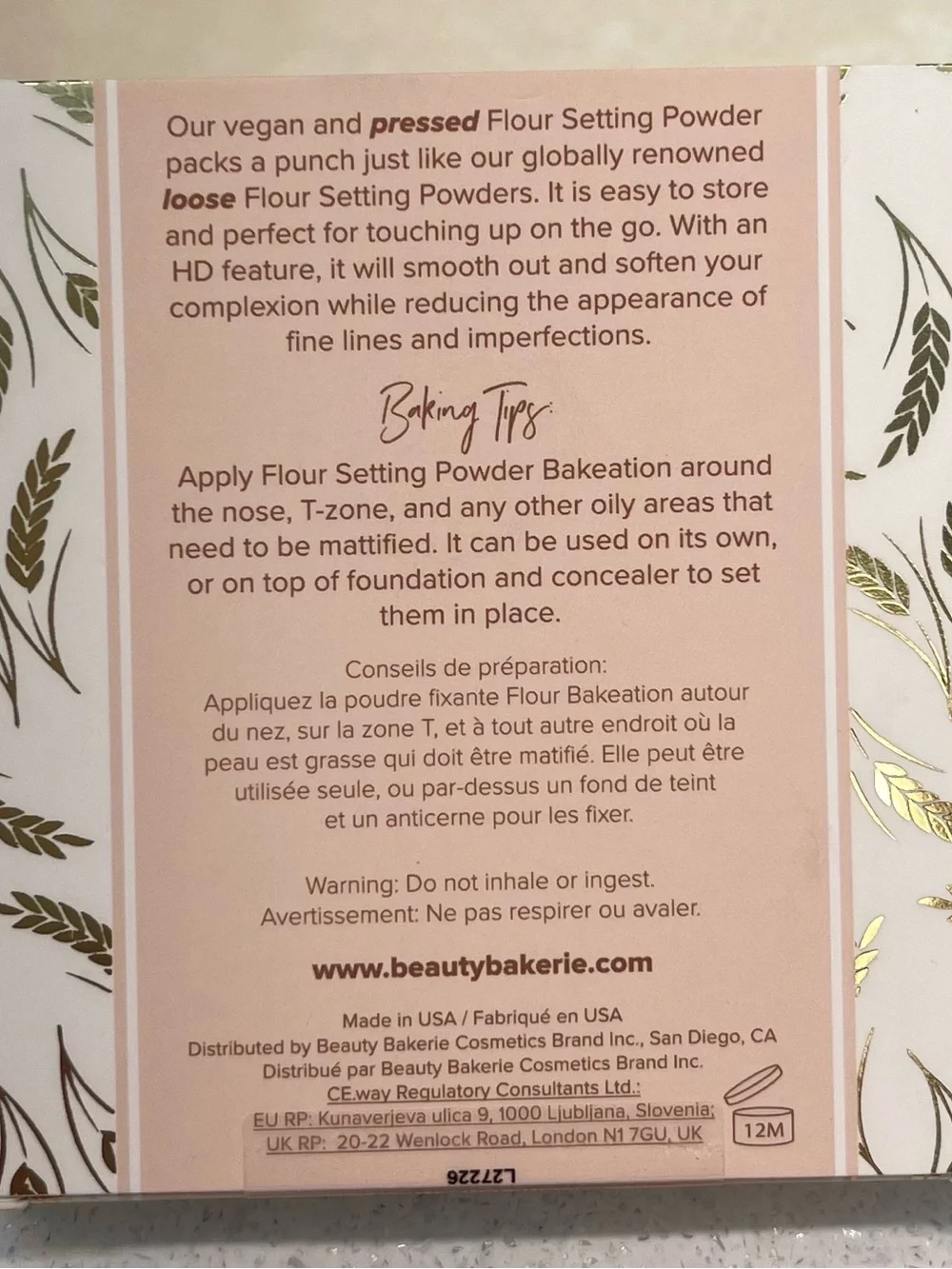 Beauty Bakerie ~ ‘ALMOND’ (Chestnut) Pressed Setting Powder ~ Full Size 10 g